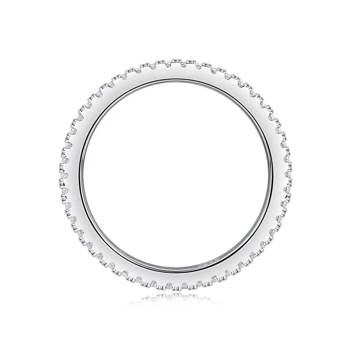 1Double Ring Shadow Ring with Moissanite S925 Sterling Silver and Platinum-Plated Diamond