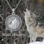 Viking Wolf Necklace Viking Jewelry Viking Runes Coin Wolf Pendant
