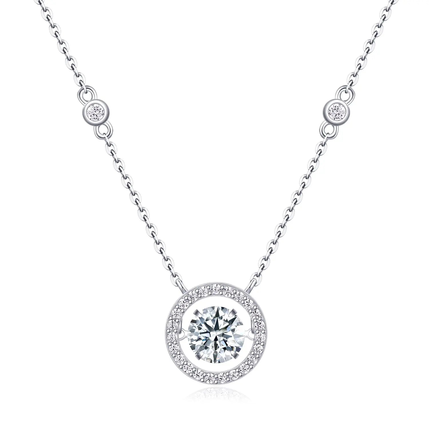 1Mobius - a Fashionable and Luxurious Diamond Jewelry Piece Set with 1-Carat Moissanite S925 Sterling Silver and Platinum-Plated Pendant Prohibit Tk Sales