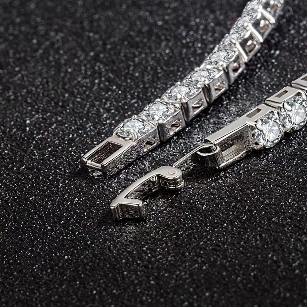 S925 Sterling Silver Diamond Inlaid Zircon Bracelet