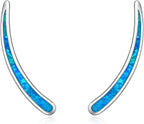 925 Sterling Silver Ear Climbers Earrings for Women Created Opal Earrings for Women Crawler Earrings Jewelry Birthday Valentines Day Gifts for Mom Wife Her