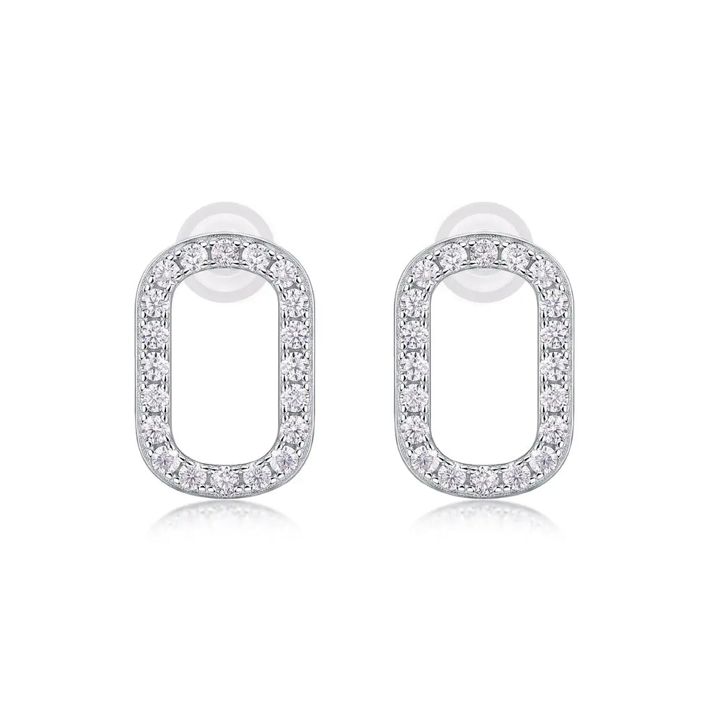 Return to Simplicity - Moissanite S925 Sterling Silver and Platinum-Plated Stud Earrings