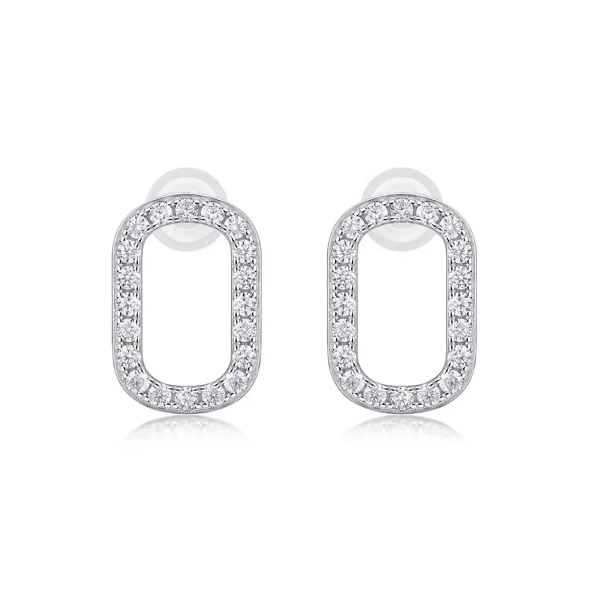 Return to Simplicity - Moissanite S925 Sterling Silver and Platinum-Plated Stud Earrings