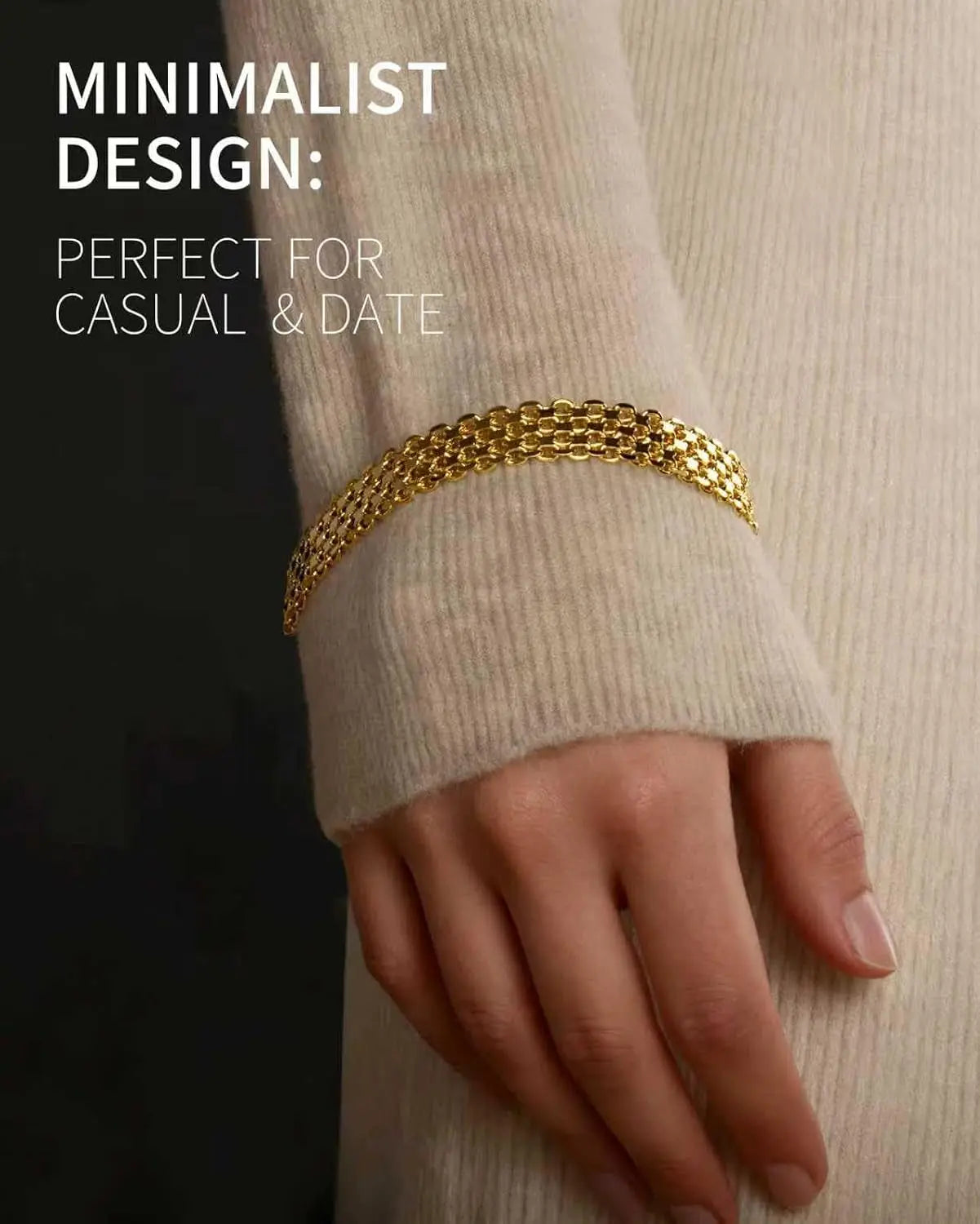 14K Gold 10Mm Mesh Chain Link Bracelet 