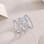 Simple And Elegant -  Moissanite S925, Silver And Platinum-plated Diamond Wedding Ring. The Ring Can Be Inspected With A Diamond Pen NP Collection
