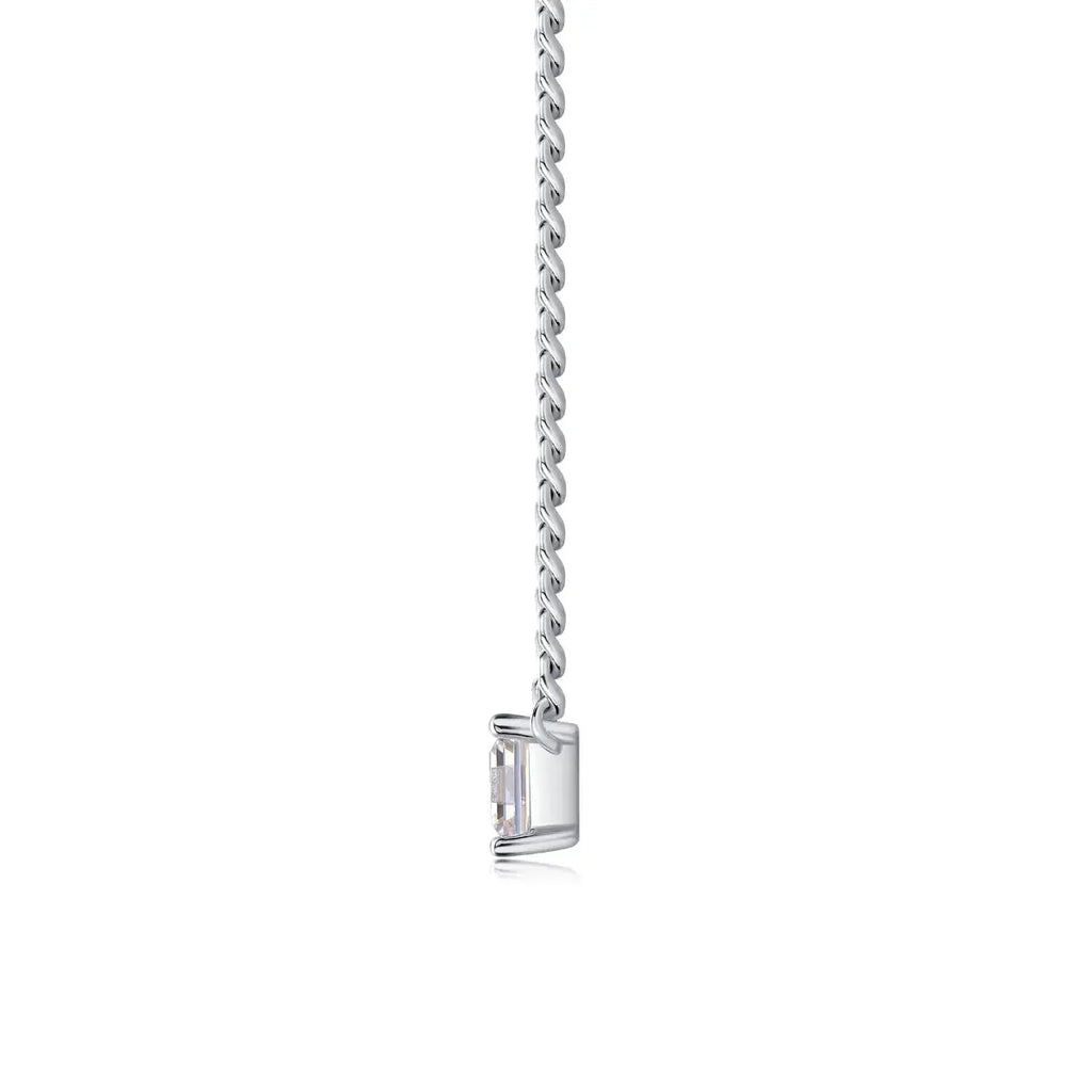 1Zhang Yang - A Fashionable And Luxurious Diamond Jewelry Pendant Set With Square Moissanite S925 Sterling Silver NP Collection