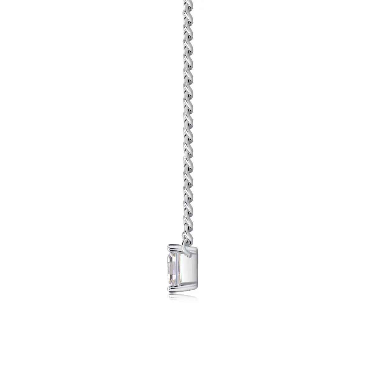 1Zhang Yang - A Fashionable And Luxurious Diamond Jewelry Pendant Set With Square Moissanite S925 Sterling Silver NP Collection