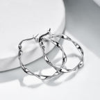 Circle Endless Hoop Earrings Twist 30MM Hypoallergenic