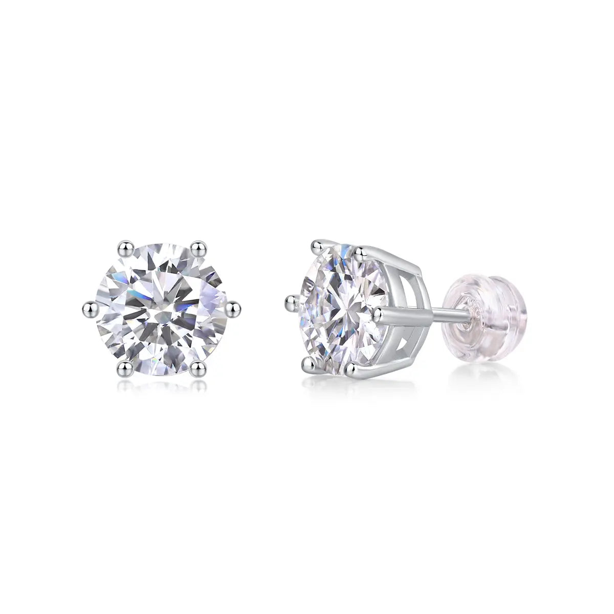 Years Quiet - Diamond Earrings Stud Moissanite Diamond Silver Jewelry