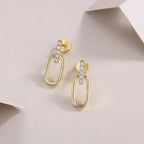 Aloof – Moissanite Luxury & Fashionable Silver Stud Earrings, S925 Gold Plated NP Collection