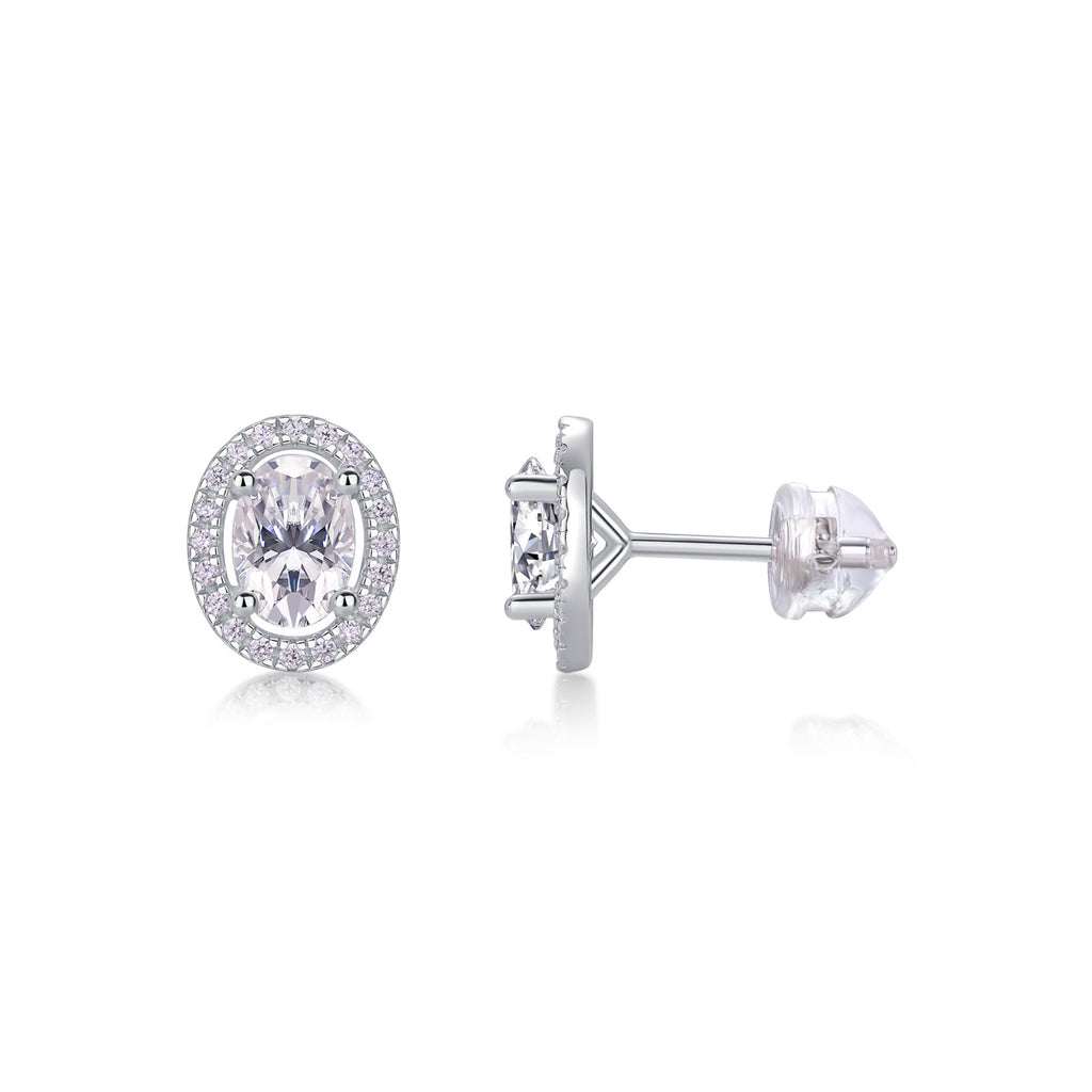 Phantom Night - Moissanite S925 Sterling Silver And Platinum-plated Stud Earrings