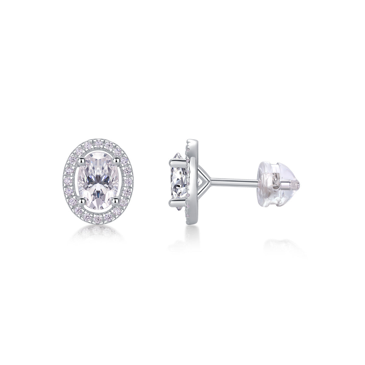 Phantom Night - Moissanite S925 Sterling Silver And Platinum-plated Stud Earrings