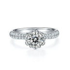 1-carat Luxury And Fashionable Light Luxury Jewelry Silver Ring Set With Top-quality Moissanite, S925 Silver Plated Platinum NP Collection