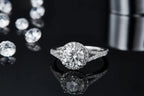 1.5-carat Luxury And Fashionable Light Luxury Jewelry Silver Ring Set With Top-quality Moissanite, S925 Silver-plated Platinum NP Collection