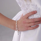 Pearl & Crystal Beaded Bracelet, .925 Sterling Silver 