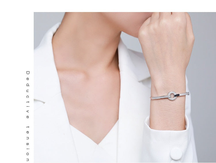 S925 Silver Bracelet High-grade Round Diamond