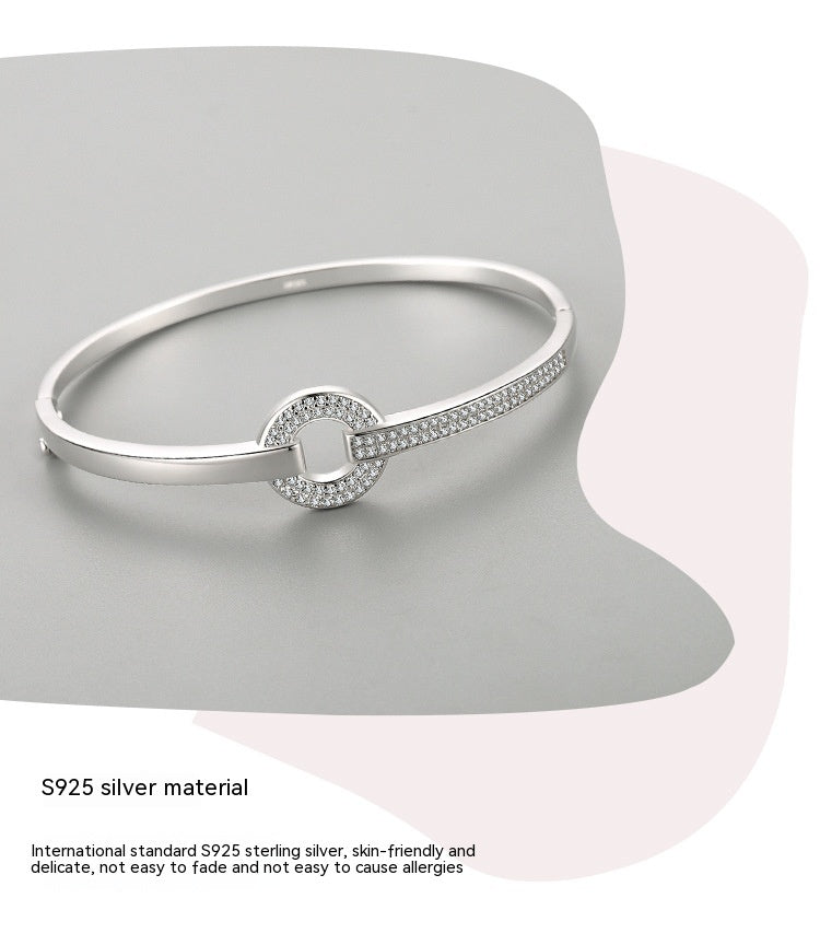 S925 Silver Bracelet High-grade Round Diamond