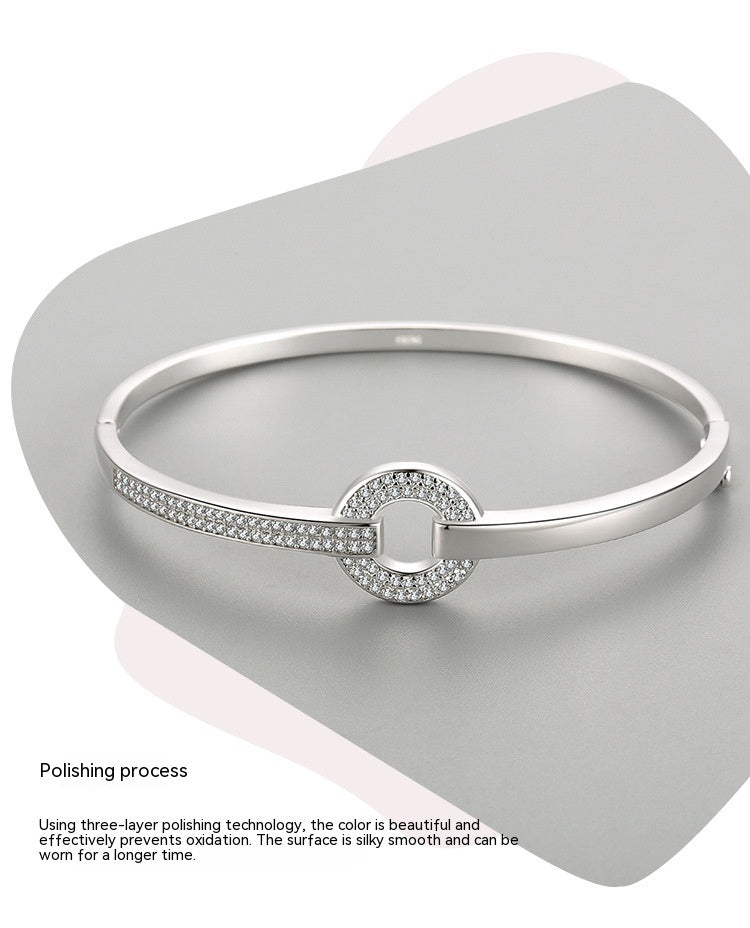 S925 Silver Bracelet High-grade Round Diamond