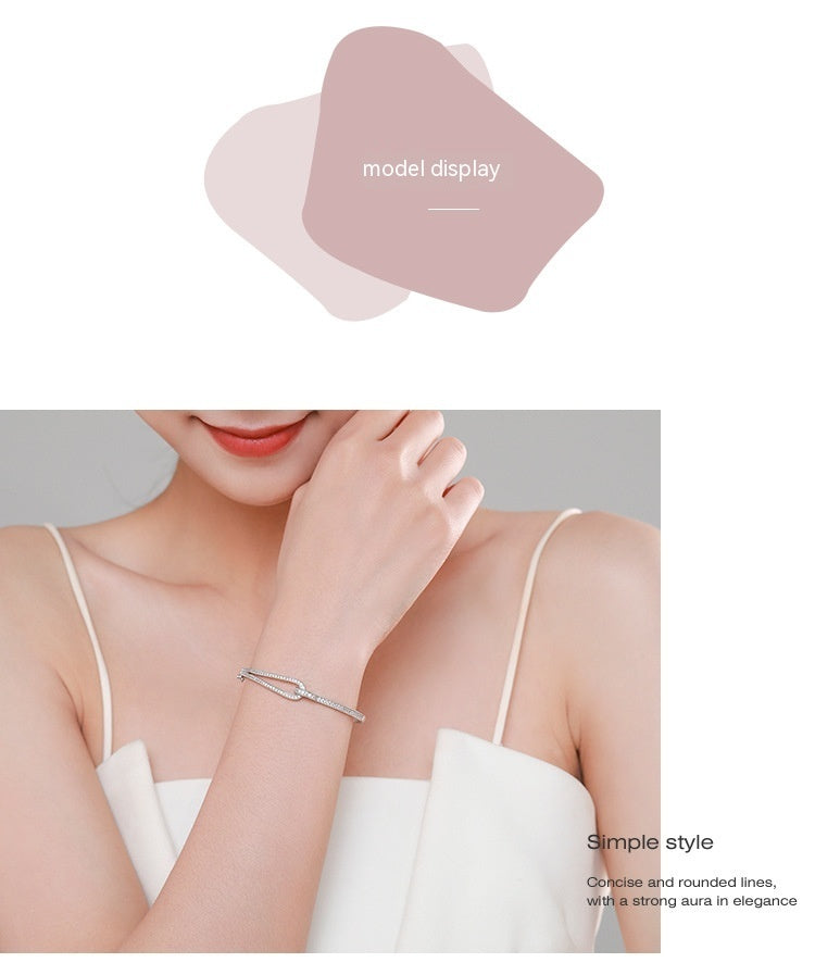 S925 Sterling Silver Bracelet Diamond Geometric Bracelet