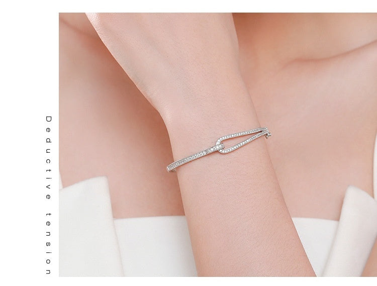 S925 Sterling Silver Bracelet Diamond Geometric Bracelet