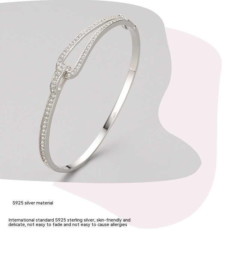 S925 Sterling Silver Bracelet Diamond Geometric Bracelet