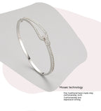 S925 Sterling Silver Bracelet Diamond Geometric Bracelet