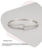 S925 Sterling Silver Bracelet Diamond Geometric Bracelet