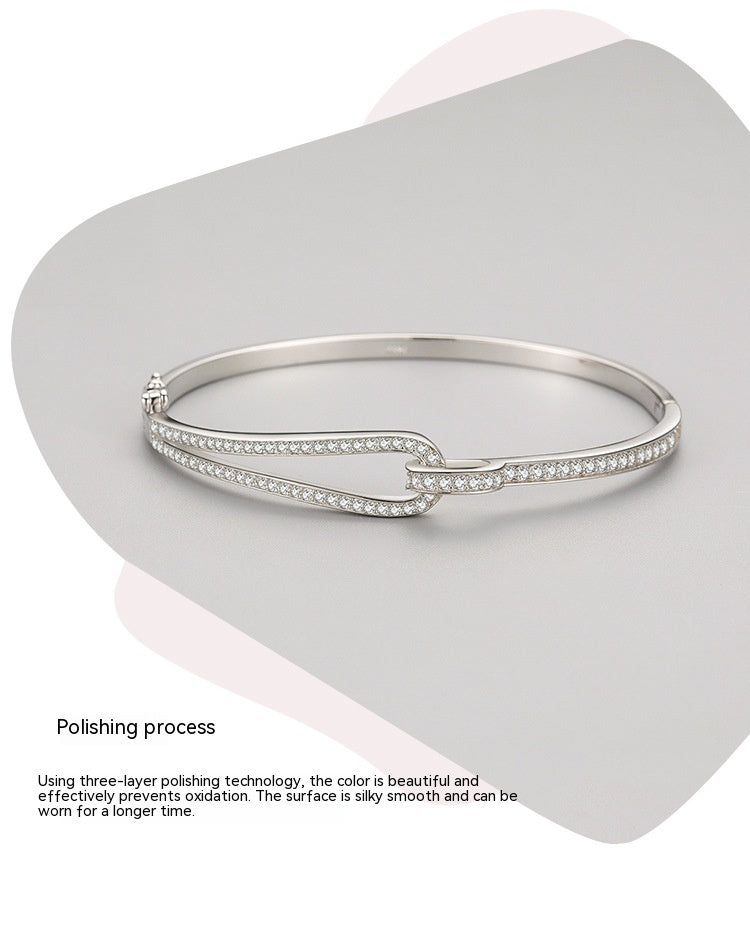 S925 Sterling Silver Bracelet Diamond Geometric Bracelet