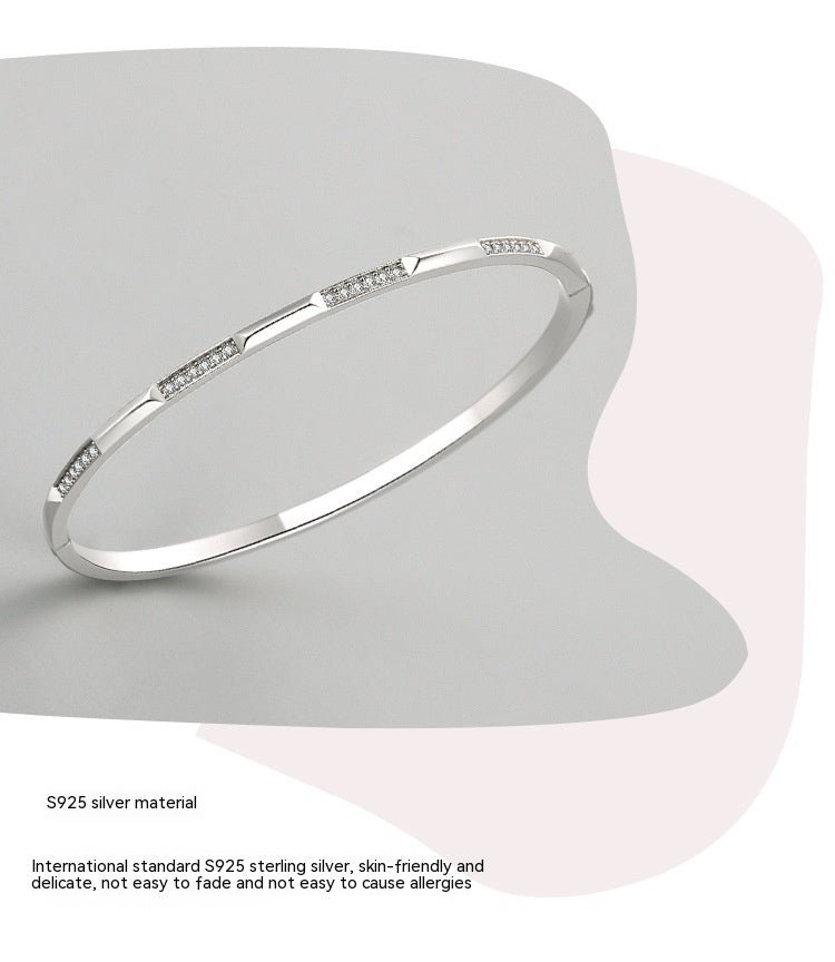 S925 Silver Bracelet Korean-style Micro-inlaid Bracelet Light Luxury