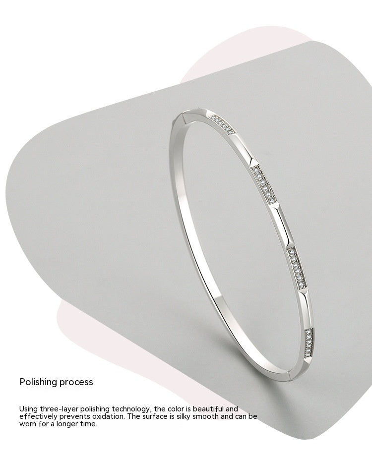 S925 Silver Bracelet Korean-style Micro-inlaid Bracelet Light Luxury