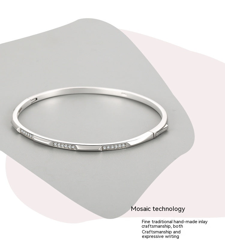 S925 Silver Bracelet Korean-style Micro-inlaid Bracelet Light Luxury