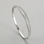 S925 Silver Bracelet Japanese And Korean Simple Double-layer Cross Diamond