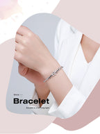 S925 Silver Bracelet Leaf Oval Open-ended