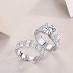 Vanilla - 3-carat Moissanite S925 Sterling Silver And Platinum-plated Diamond Ring