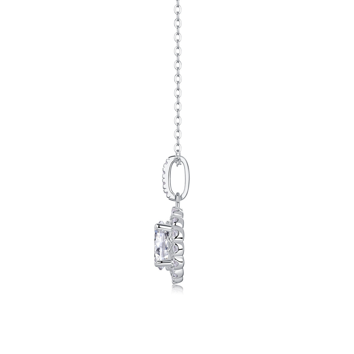 Dandelion - 2-carat Moissan Diamonds, S925 Sterling Silver And Platinum Plating Pendant