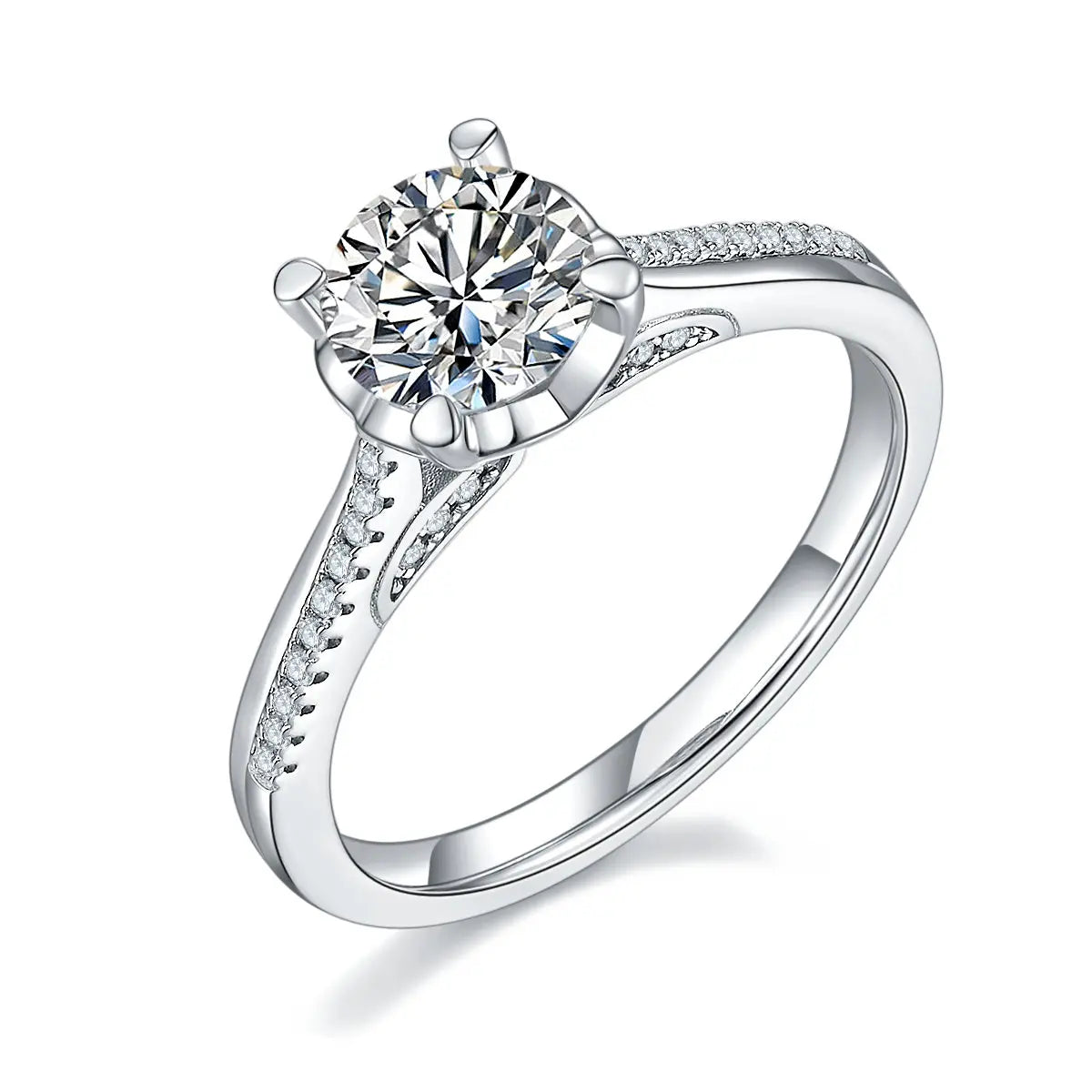 1-Carat Luxury Moissanite Ring – S925 Sterling Silver, Platinum Plated - N&P Colletion