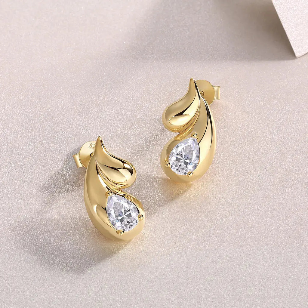 Water Drop - Premium Moissanite Luxury Fashion Light Luxury Jewelry Silver Stud Earrings S925 Silver Electroplated Gold NP Collection