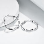 Circle Endless Hoop Earrings Twist 30MM Hypoallergenic