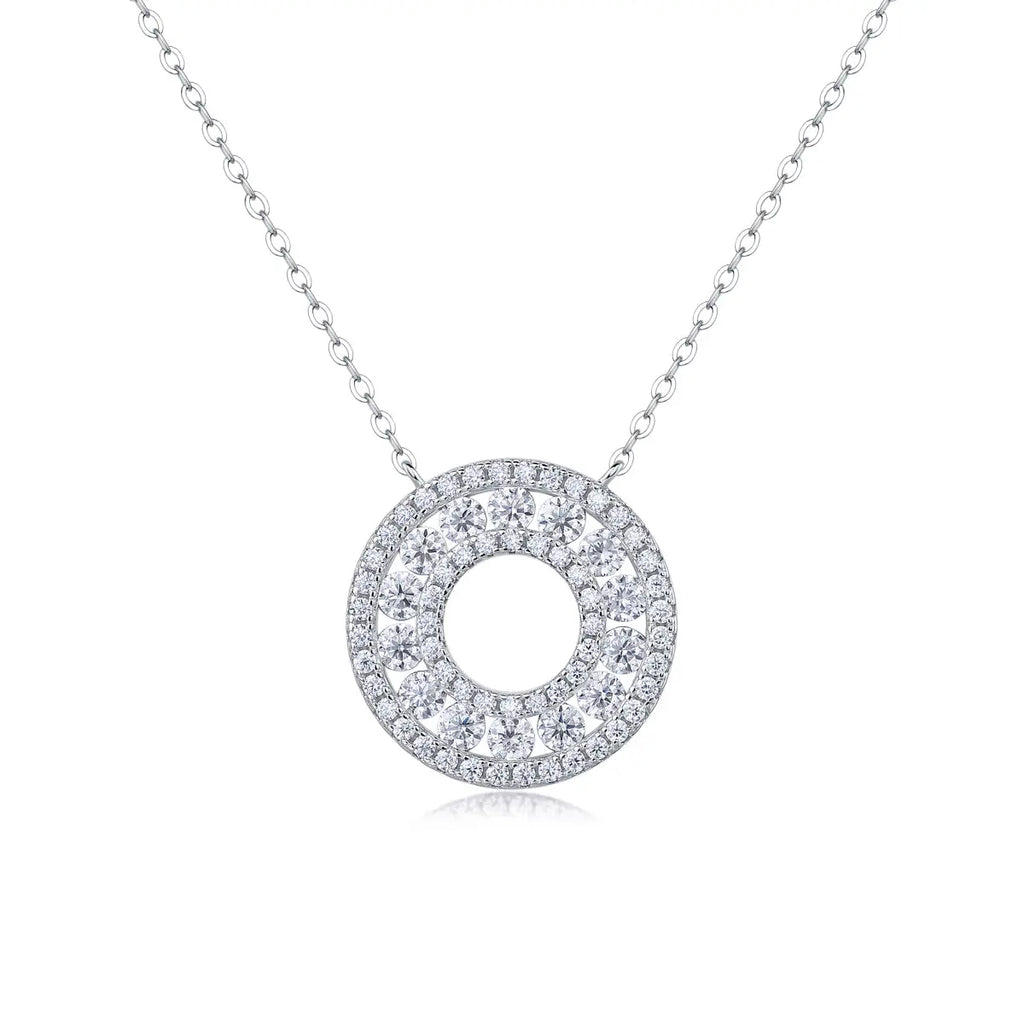 1Reciprocating – Fashionable & Luxurious Moissanite Necklace, S925 Sterling Silver NP Collection