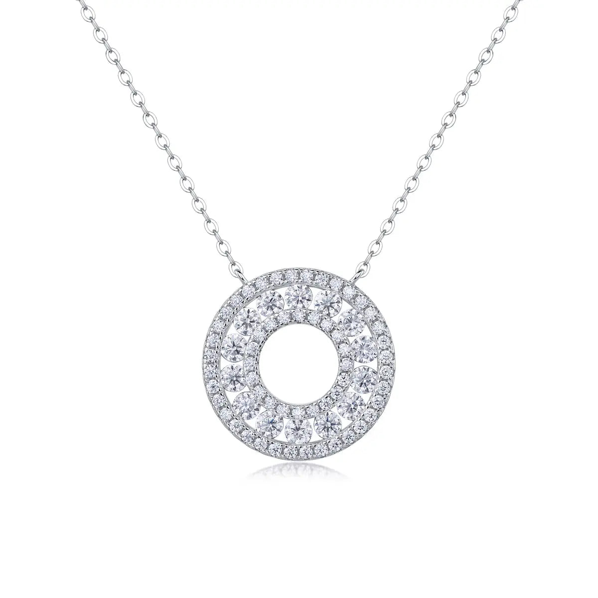 1Reciprocating – Fashionable & Luxurious Moissanite Necklace, S925 Sterling Silver NP Collection