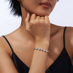 A Luxurious And Fashionable Minimalist Jewelry Bracelet Featuring Top-quality Moissanite, Made Of S925 Silver Electroplated With Platinum. - N&P Colletion