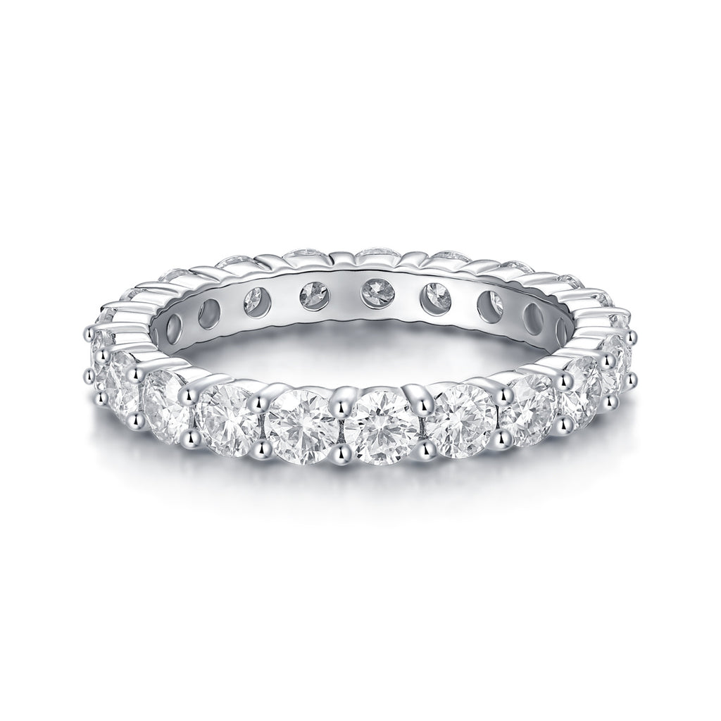 Wedding Ring Set With Top-quality Moissan S925 Silver And Platinum-plated Diamond