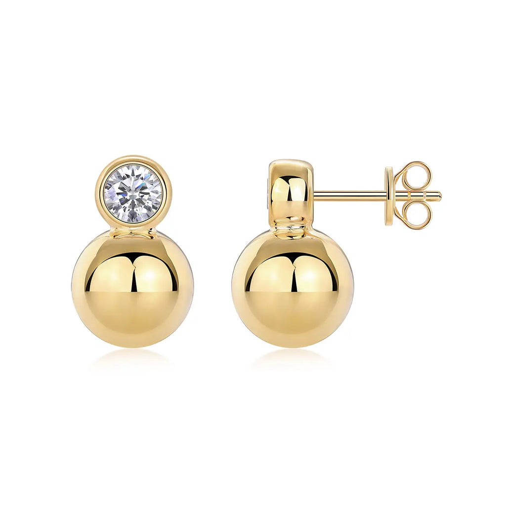 Crystal Drop Earrings – Luxurious Light Luxury Moissanite S925 Gold-Plated Silver Stud Earrings NP Collection
