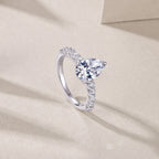 Moonlight Water Drop - Moissanite S925 Sterling Silver And Platinum Diamond Ring