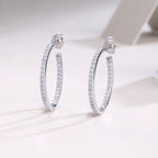 1Ribbon - Square Moissanite S925 Sterling Silver Earrings with Platinum-Plated Stud Earrings