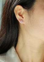 Silver Osmanthus - Moissanite S925 Sterling Silver And Platinum-plated Stud Earrings