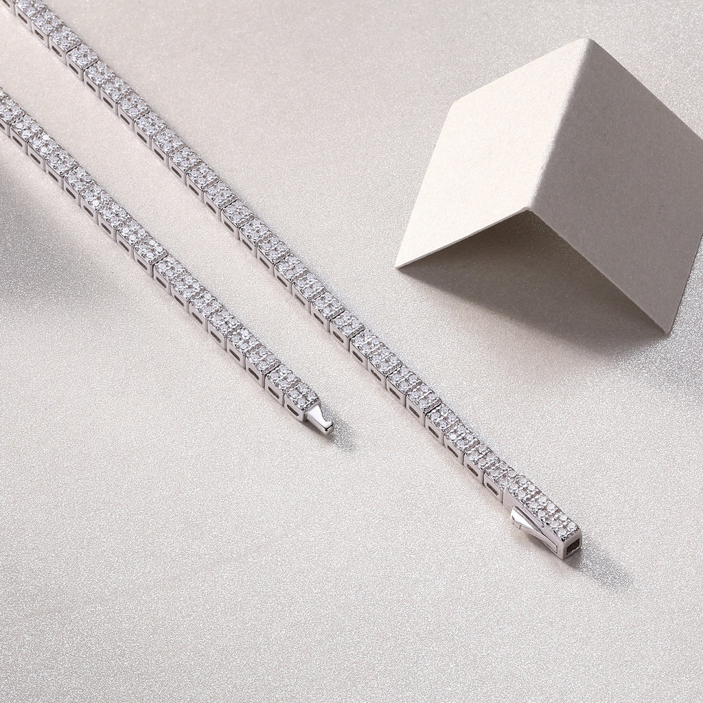 Winter Lake Mosan Diamond S925 Silver Necklace