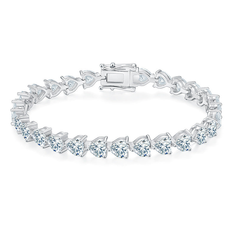 S925 Silver Plating 18k Platinum Diamond Bracelet