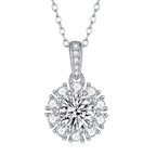 Blossom - 1-carat Moissan Diamond S925 Sterling Silver And Platinum Plating Pendant