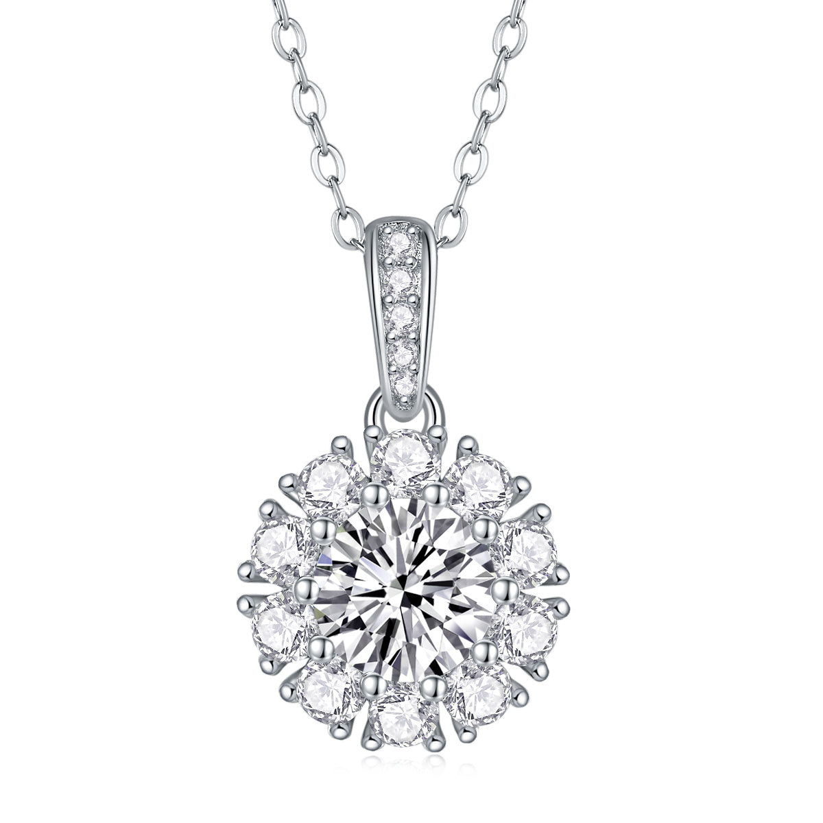 Blossom - 1-carat Moissan Diamond S925 Sterling Silver And Platinum Plating Pendant